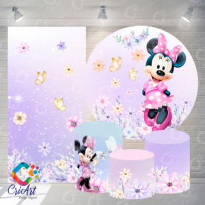 Kit Capa Painel com Trio Cilindros Minnie Roxo