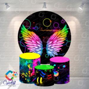 Kit Capa Painel com Trio Cilindros Neon Asas 01
