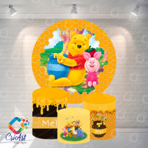 Kit Capa Painel com Trio Cilindros Ursinho Pooh