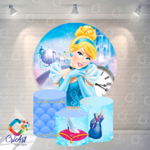 Kit Capa Painel com Trio Cilindros Cinderela Azul