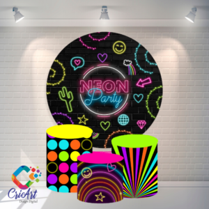 Kit Capa Painel com Trio Cilindros Neon Party