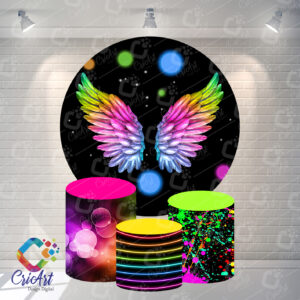 Kit Capa Painel com Trio Cilindros Neon Asas 02